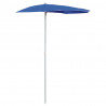 Półokrągły parasol ogrodowy na słupku, 180x90 cm, lazurowy