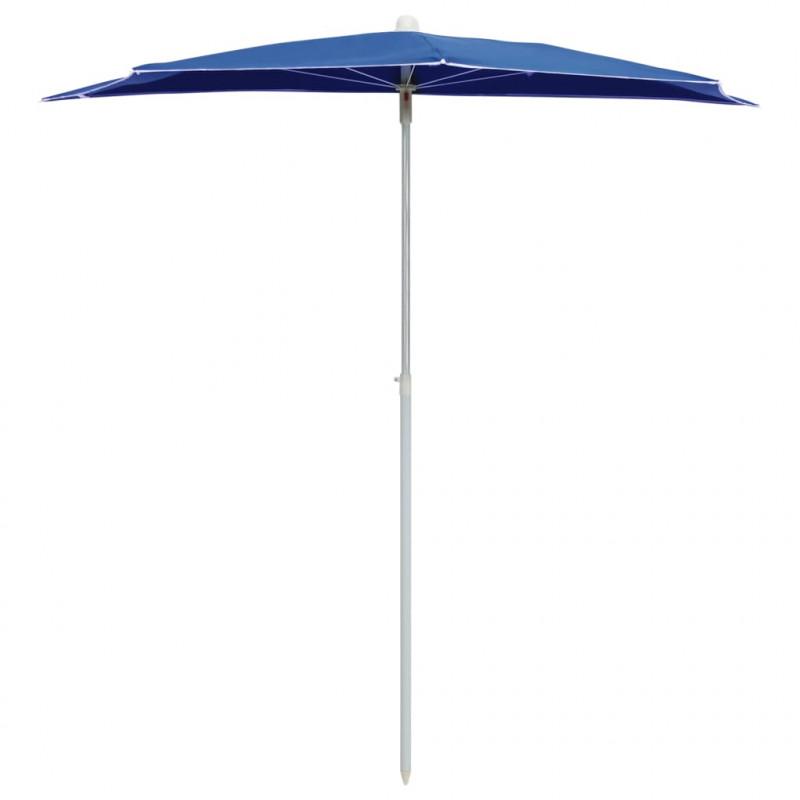 Półokrągły parasol ogrodowy na słupku, 180x90 cm, lazurowy