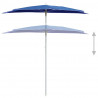 Półokrągły parasol ogrodowy na słupku, 180x90 cm, lazurowy