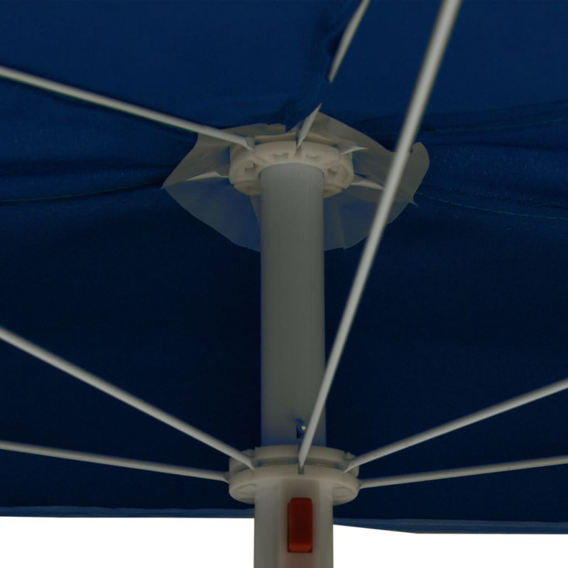 Półokrągły parasol ogrodowy na słupku, 180x90 cm, lazurowy