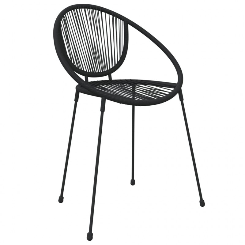 7-częściowy zestaw mebli ogrodowych, czarny, rattan PVC