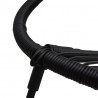 7-częściowy zestaw mebli ogrodowych, czarny, rattan PVC