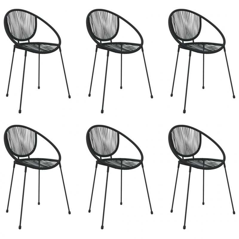 7-częściowy zestaw mebli ogrodowych, czarny, rattan PVC