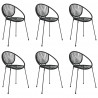 7-częściowy zestaw mebli ogrodowych, czarny, rattan PVC