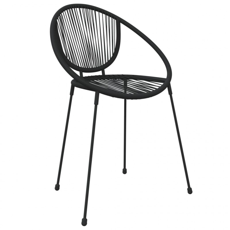 7-częściowy zestaw mebli ogrodowych, czarny, rattan PVC