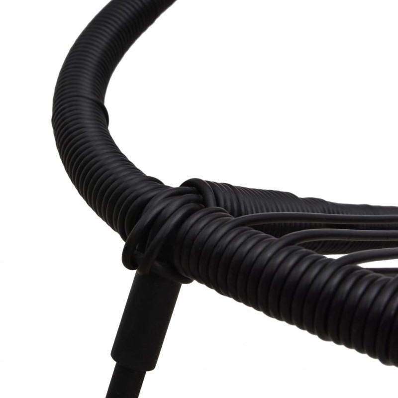 7-częściowy zestaw mebli ogrodowych, czarny, rattan PVC