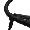 7-częściowy zestaw mebli ogrodowych, czarny, rattan PVC