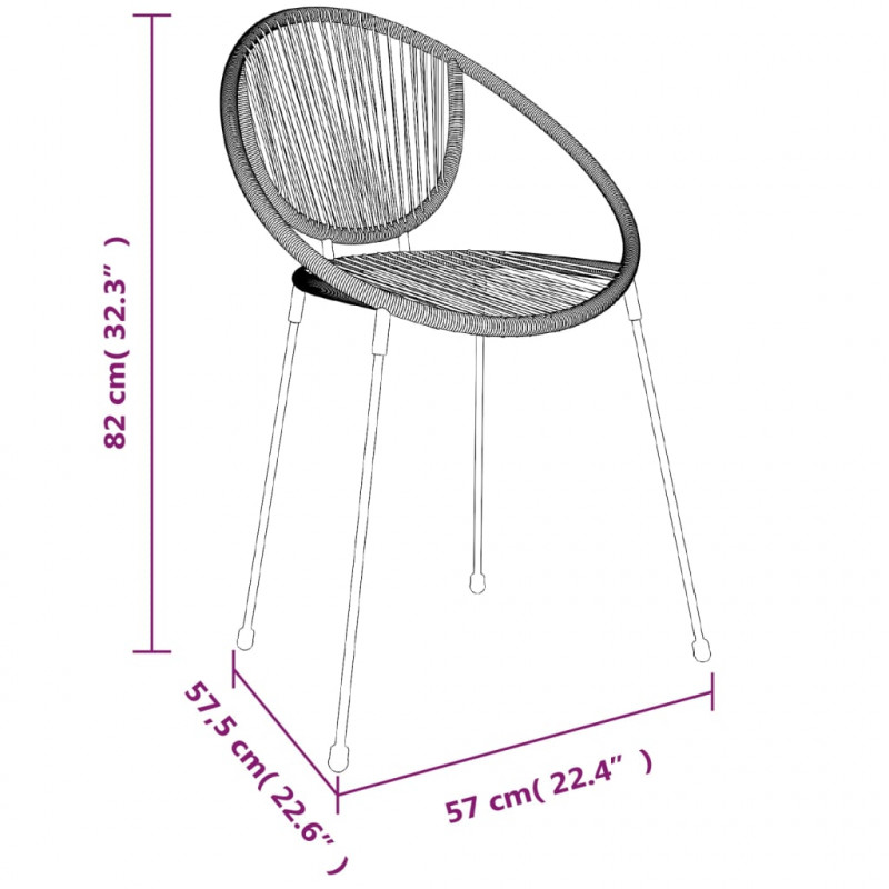 7-częściowy zestaw mebli ogrodowych, czarny, rattan PVC