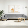Sofa rozkładana L, jasnoszara, 275x140x70 cm, tkanina