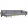 Sofa rozkładana L, jasnoszara, 275x140x70 cm, tkanina