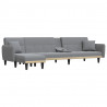 Sofa rozkładana L, jasnoszara, 275x140x70 cm, tkanina