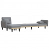 Sofa rozkładana L, jasnoszara, 275x140x70 cm, tkanina