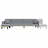 Sofa rozkładana L, jasnoszara, 275x140x70 cm, tkanina