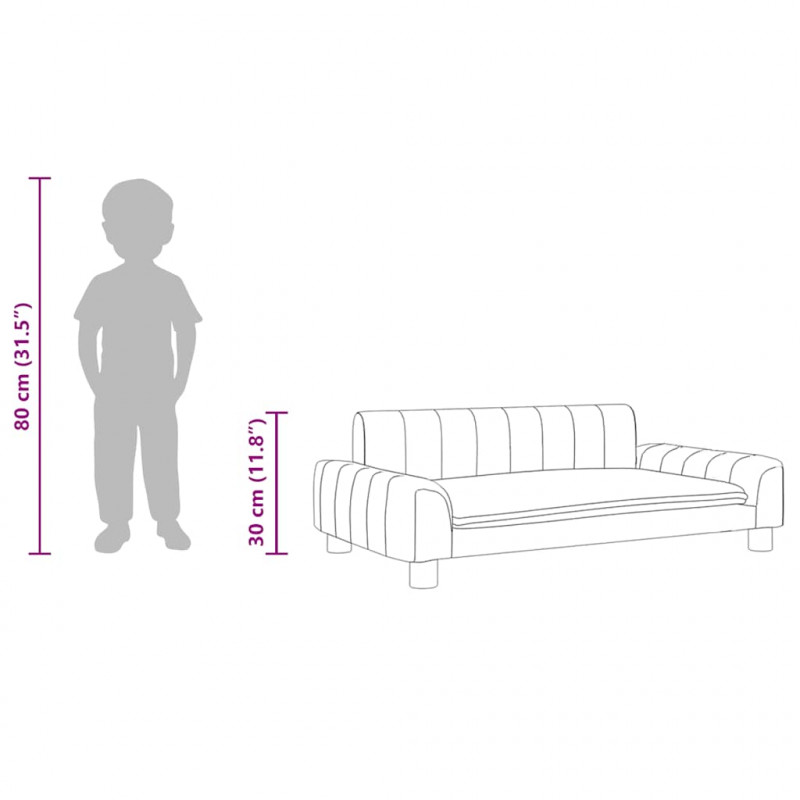 Sofa dla dzieci, cappuccino, 90x53x30 cm, sztuczna skóra