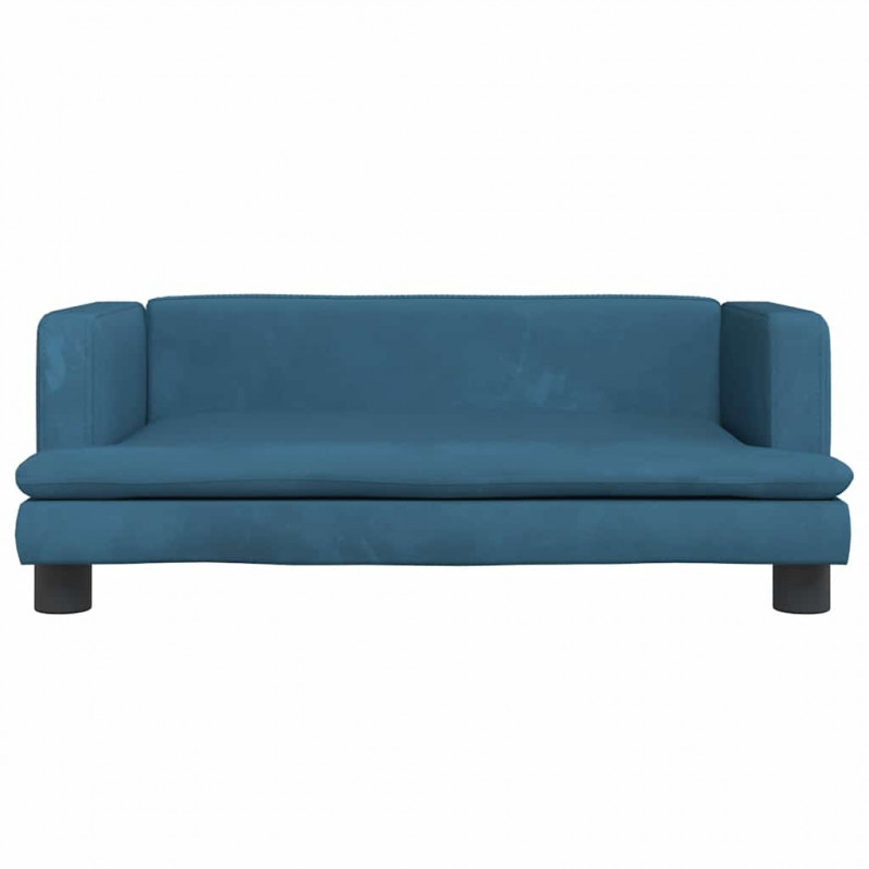 Sofa dla dzieci, niebieska, 80x45x30 cm, aksamit