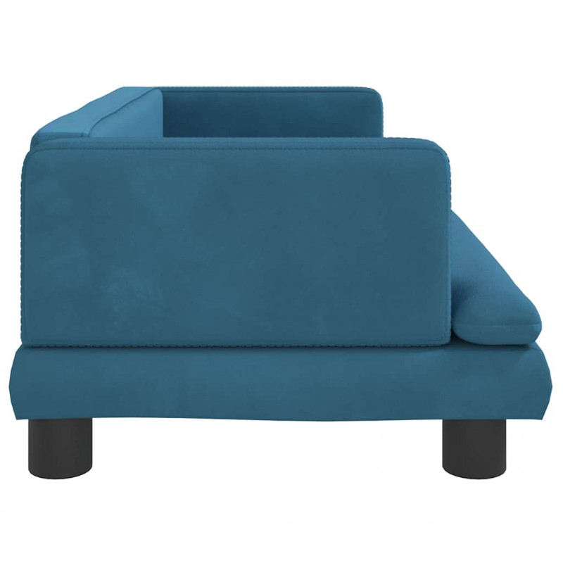 Sofa dla dzieci, niebieska, 80x45x30 cm, aksamit
