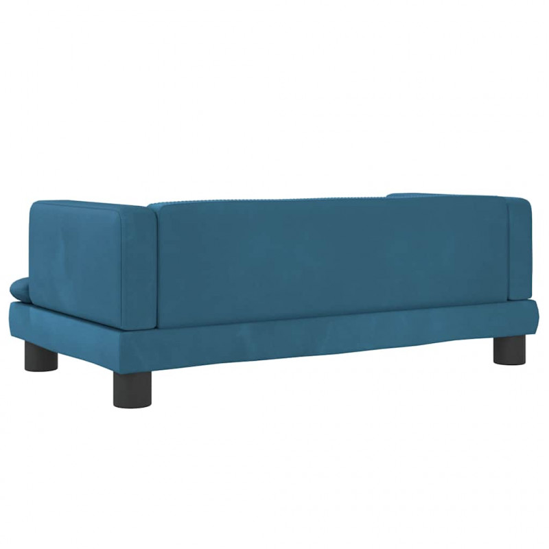 Sofa dla dzieci, niebieska, 80x45x30 cm, aksamit