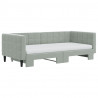 Sofa rozsuwana z materacami, jasnoszara, 90x190 cm, aksamit