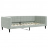 Sofa rozsuwana z materacami, jasnoszara, 90x190 cm, aksamit