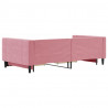 Sofa rozsuwana z szufladami, różowa, 100x200 cm, aksamit