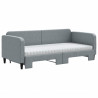 Sofa rozsuwana z materacami, jasnoszara, 90x190 cm, tkanina
