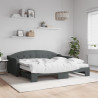 Sofa rozsuwana z materacami, ciemnoszara, 90x190 cm, tkanina