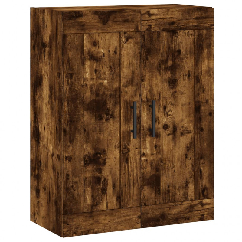 Witrynka przydymiony dąb 69,5x34x180 cm materiał drewnopochodny
