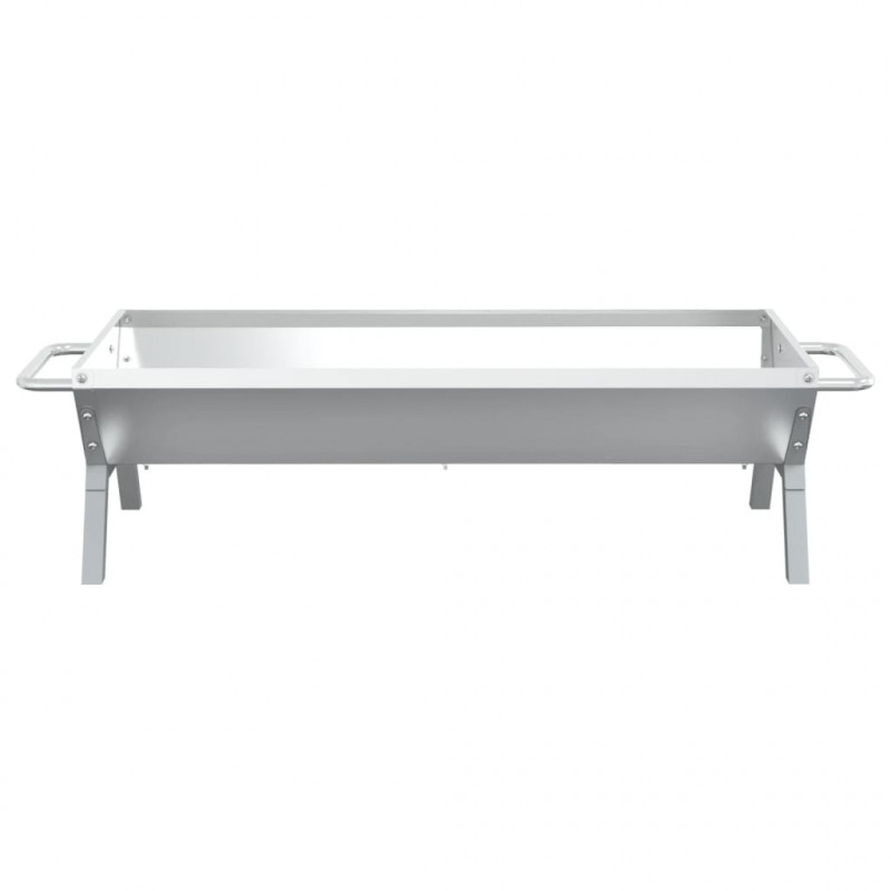 Podstawa grillowa, srebrna, 118x42x30,5 cm, stal nierdzewna