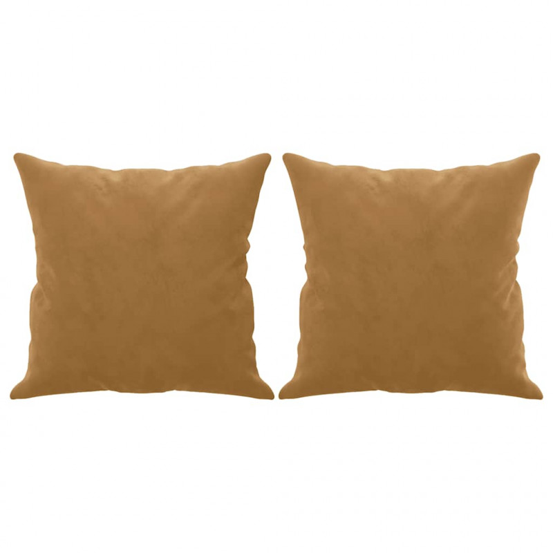 2-osobowa sofa z poduszkami, brązowa, 120 cm, aksamit