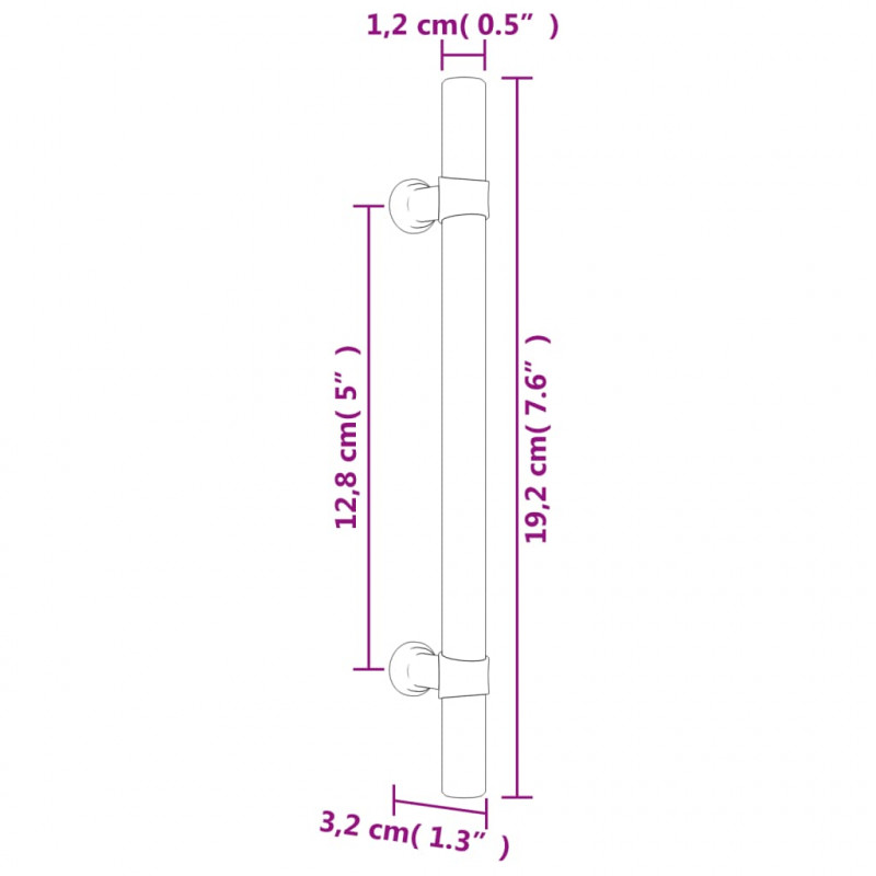 Uchwyty do szafek, 20 szt., czarne, 128 mm, stal nierdzewna
