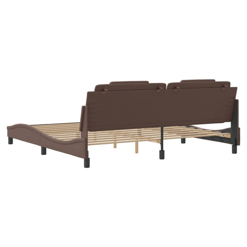 Rama łóżka, Viana, z LED bez materaca, brązowa, 200x200 cm