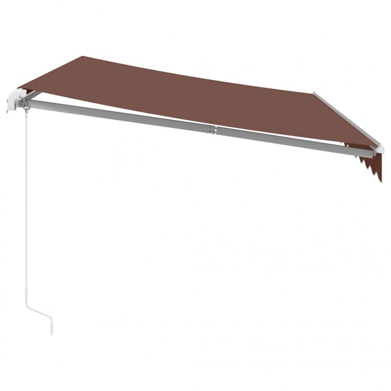 Ręcznie zwijana markiza z LED, brązowa, 350x250 cm