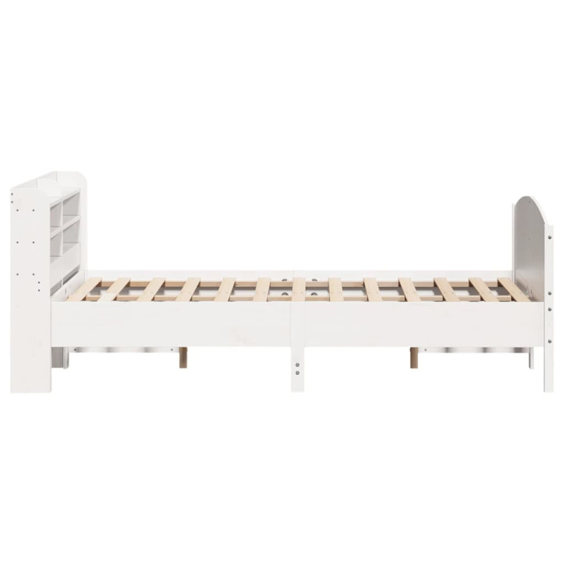 Rama łóżka bez materaca, biała, 135x190 cm, lite drewno sosnowe