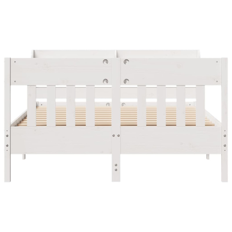 Rama łóżka bez materaca, biała, 120x200 cm, drewno sosnowe