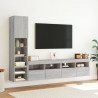 4-częściowy zestaw mebli TV z LED, szary dąb sonoma
