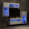 5-częściowy zestaw mebli TV z LED, biały