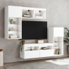 5-częściowy zestaw mebli TV z LED, biały
