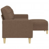 3-osobowa sofa z podnóżkiem, brązowa, 210 cm, tkanina