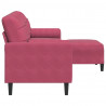 3-osobowa sofa z podnóżkiem winna czerwień 210 cm, aksamit