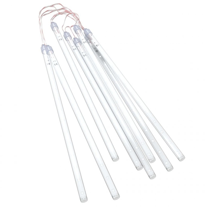 Lampki meteory, 8 szt., 30 cm, 192 zimne białe diody LED