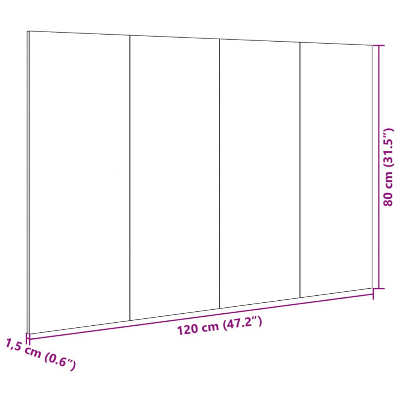 Wezgłowie łóżka z szafkami, szarość betonu, 120 cm