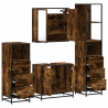 4-częściowy zestaw mebli łazienkowych, przydymiony dąb
