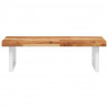 Półka ścienna pod umywalkę, stal i lite drewno akacjowe