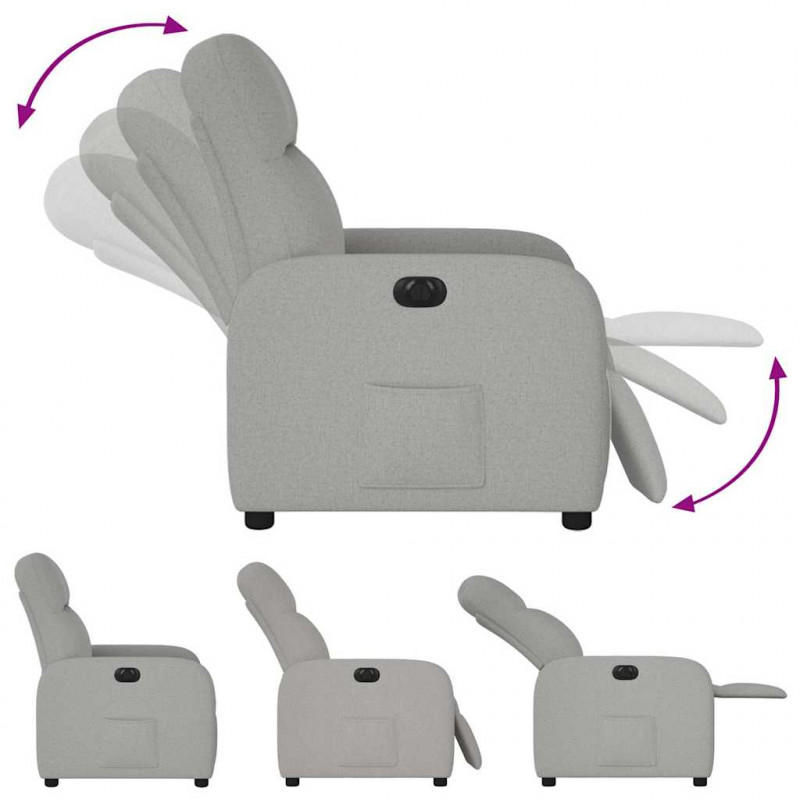 Elektryczny fotel rozkładany Cloud Grey Fabric