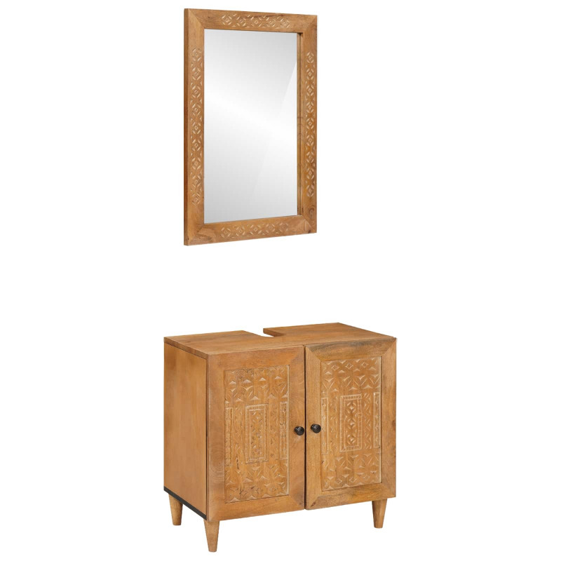 Zestaw mebli łazienkowych 2 pcs Brązowy Materiał drewnopochodny