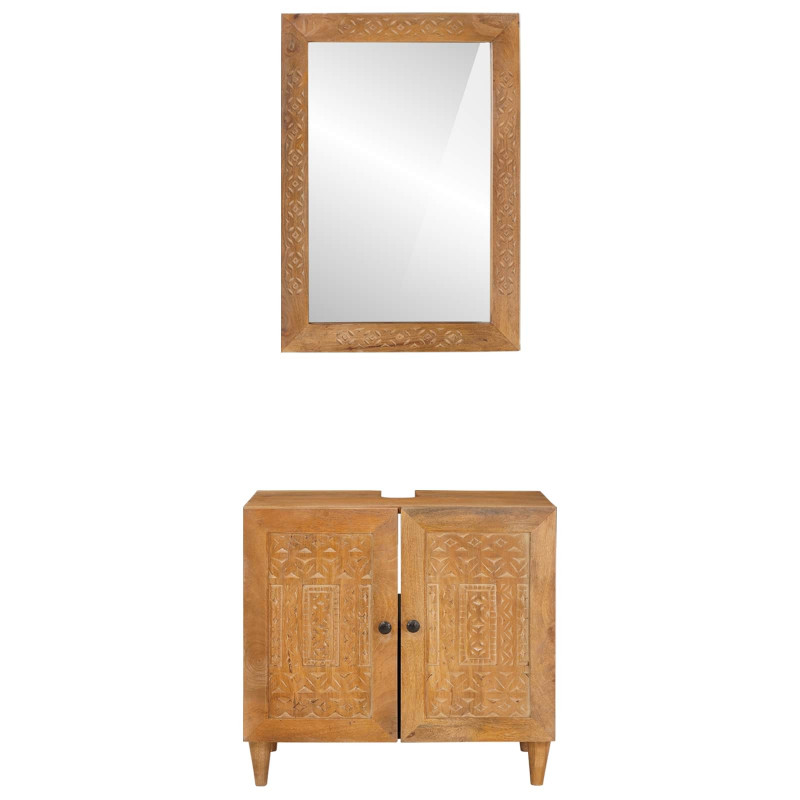 Zestaw mebli łazienkowych 2 pcs Brązowy Materiał drewnopochodny