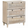 Bufet 2 pcs Biały 120 x 33,5 x 75 cm lite drewno mango