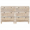 Bufet 2 pcs Biały 120 x 33,5 x 75 cm lite drewno mango