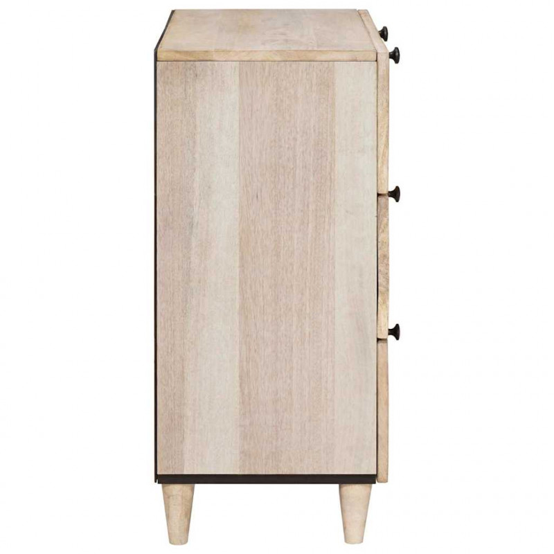 Bufet 2 pcs Biały 120 x 33,5 x 75 cm lite drewno mango