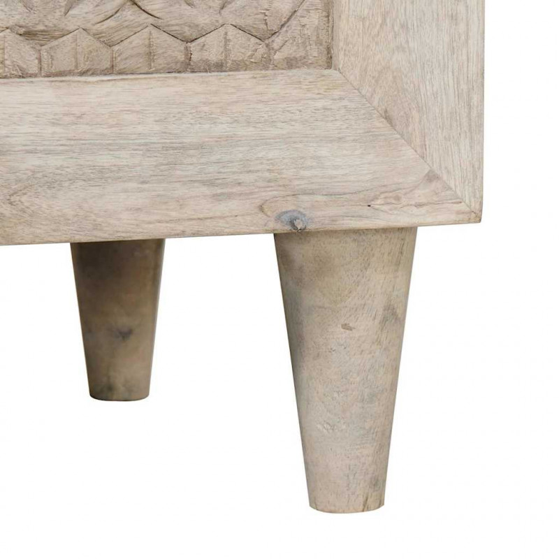 Bufet 2 pcs Biały 120 x 33,5 x 75 cm lite drewno mango
